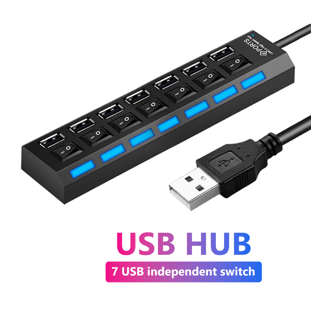Usb Hub 7 Port - USB 2.0ハブマルチUSBスプリッターポートハブ4/ 7ポート複数エキスパンダーハブ家庭用スイッチ30cmケーブル