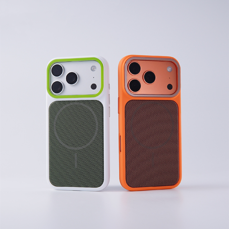 Tech Accessories Hard Case - マグセーフ対応iPhoneケース用マグネティックアニメーションテック織りキャンバス、iPhone 17、17Pro Max、16 Pro、15、13、14用、ヒットカラーマットハードカバー
