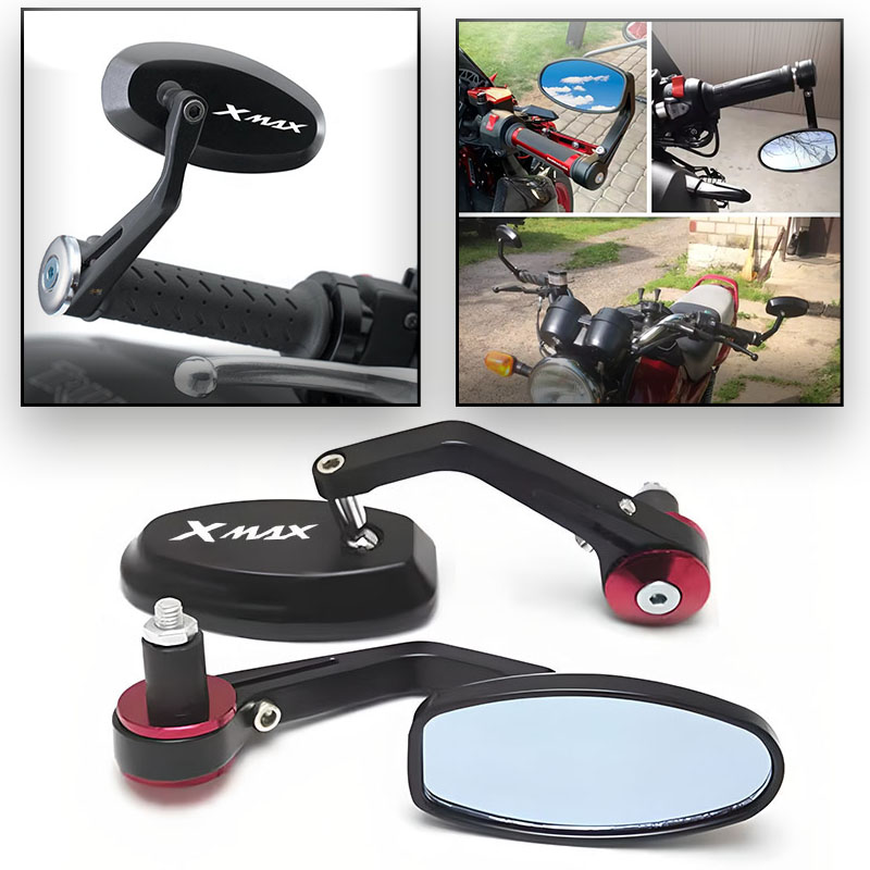Xmax Tech Max Accessories - 7/8'22mm オートバイ CNC アルミハンドルバーエンドバックミラー ROR ヤマハ