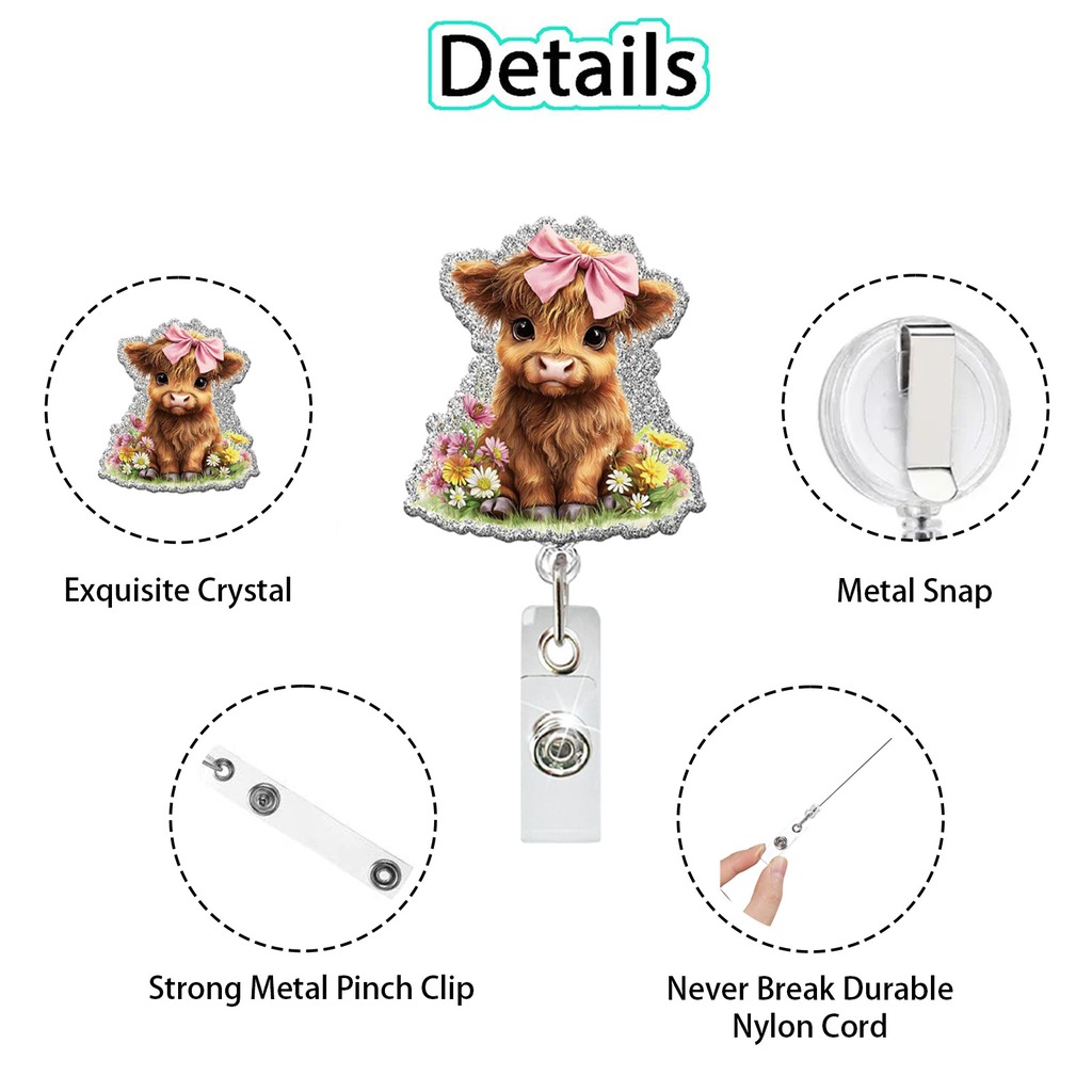 アクリル製格納式バッジリール メタルクリップ かわいい柄 仕 - Xray Tech Accessories のレビューと価格