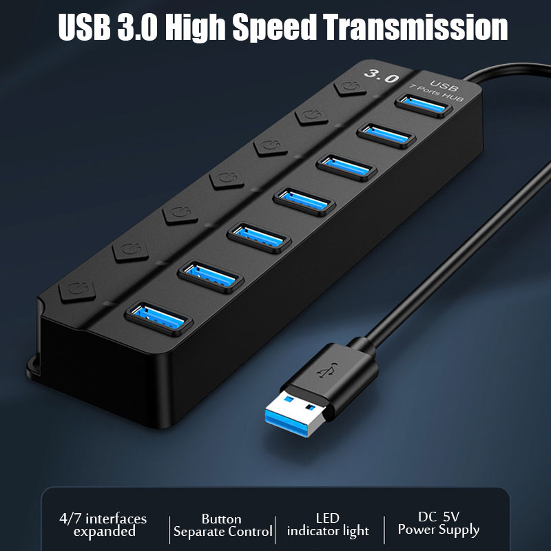 7in1 USB 3.0ハブ マルチUSBスプリッターハブ  - Usb Hub 7 Port のレビューと価格