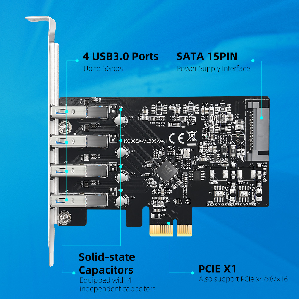 MAIWO USB 3.0 PCI-E拡張カード 4ポート  - Usb Hub 7 Port のレビューと価格
