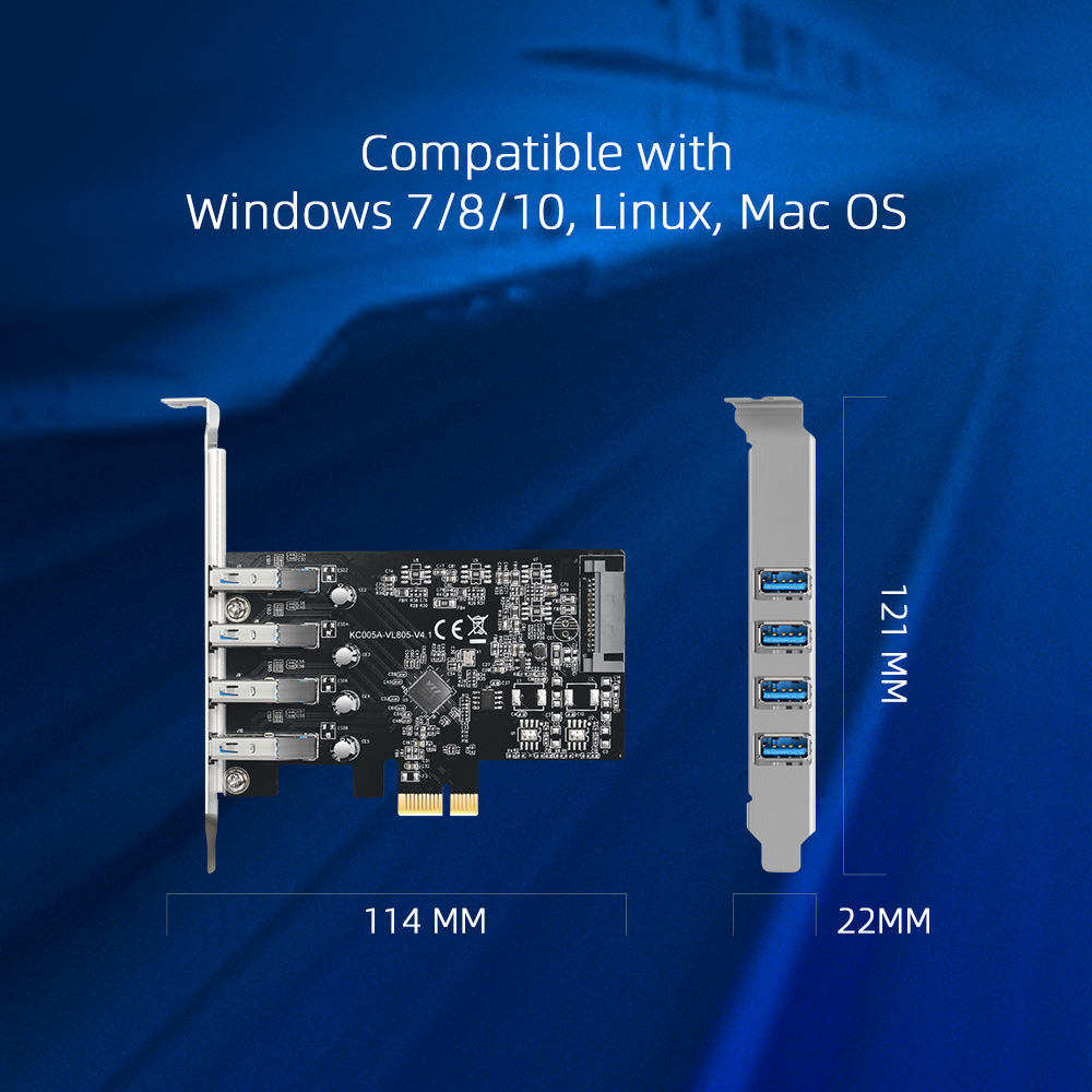 MAIWO USB 3.0 PCI-E拡張カード 4ポート  - Usb Hub 7 Port のレビューと価格