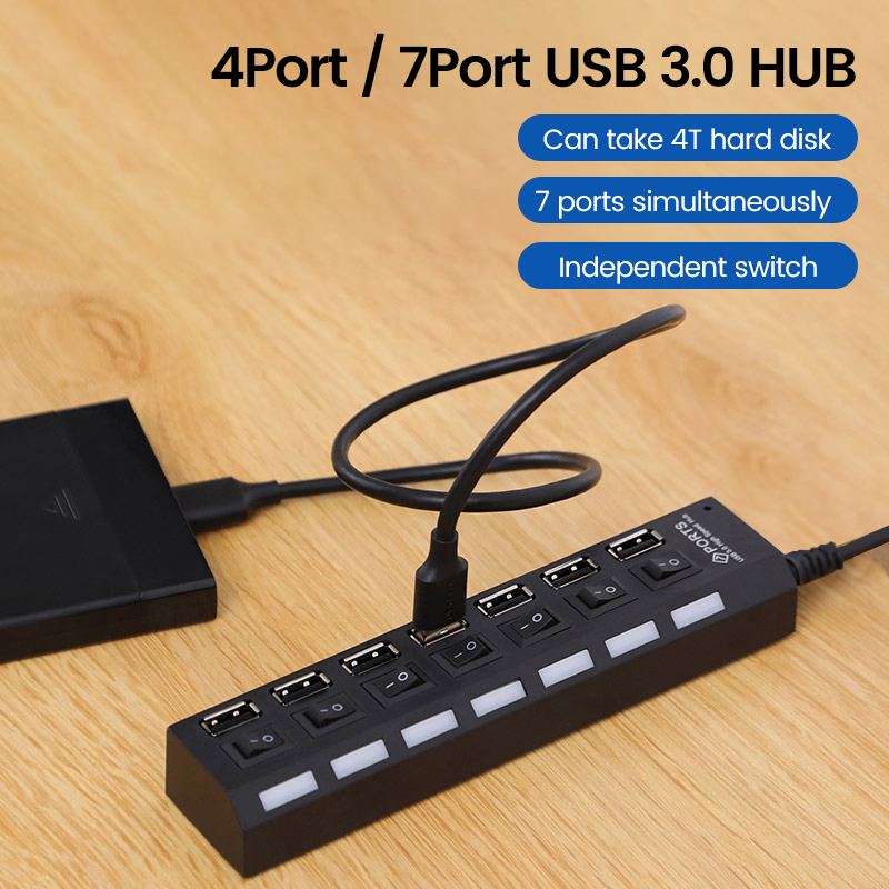 USB 2.0ハブマルチUSBスプリッターポートハブ4/ 7 - Usb Hub 7 Port のレビューと価格