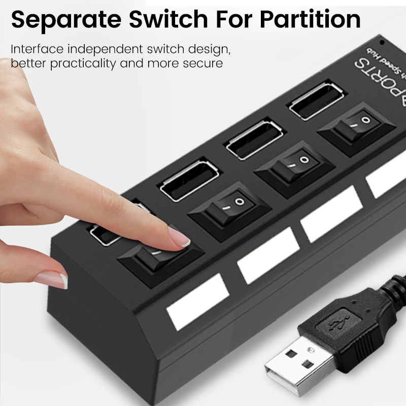 USB 2.0ハブマルチUSBスプリッターポートハブ4/ 7 - Usb Hub 7 Port のレビューと価格