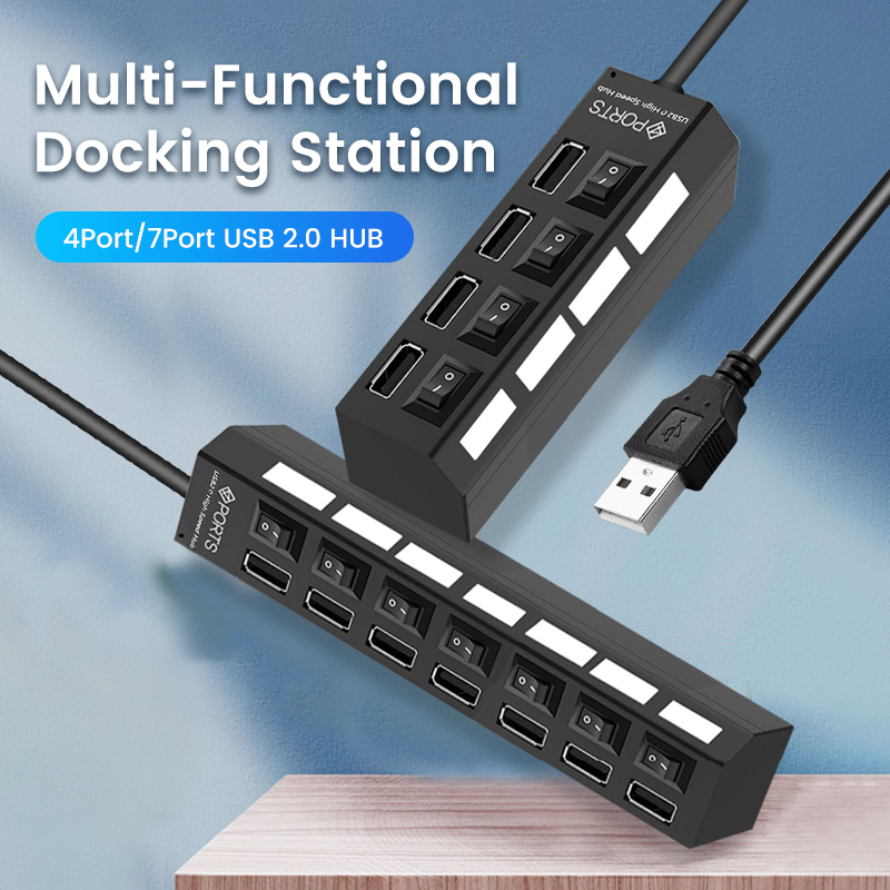 USB 2.0ハブマルチUSBスプリッターポートハブ4/ 7 - Usb Hub 7 Port のレビューと価格