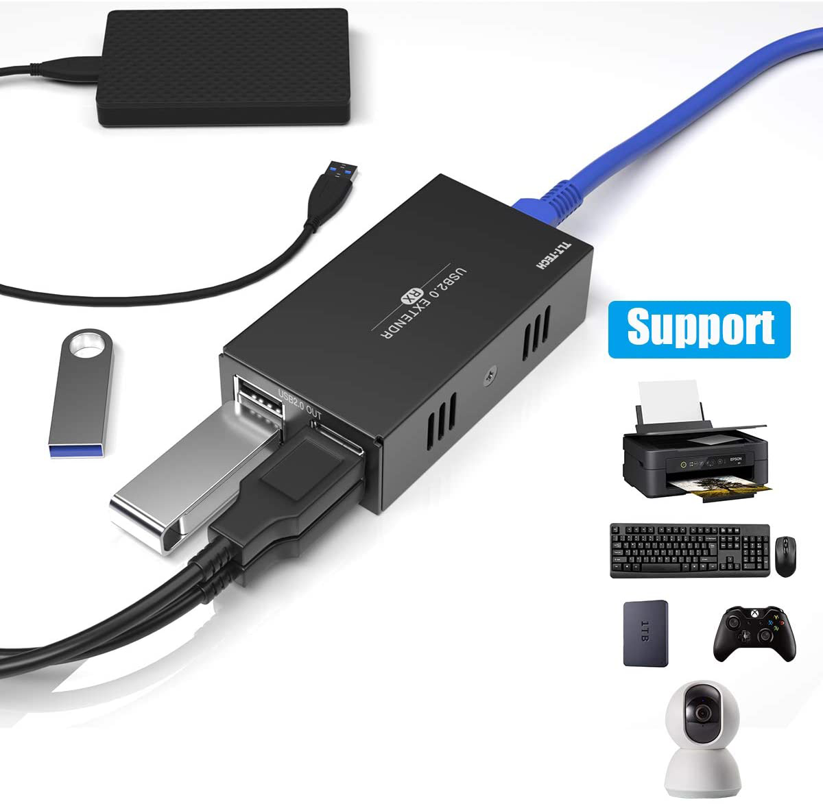 USB 2.0エクステンダー,4ポートUSBハブ,LANイー - Usb Hub 7 Port のレビューと価格