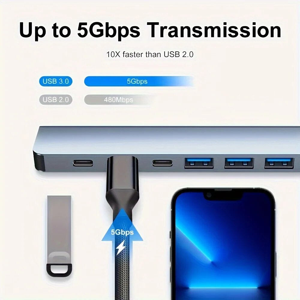 7ポートUSB Cエクステンダーアダプターハブ、アルミニウム - Usb Hub 7 Port のレビューと価格