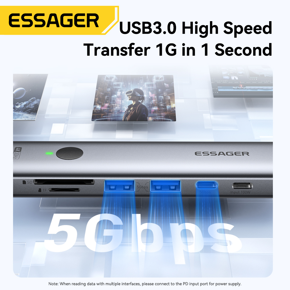 Essager-USB Type-Cハブ,Macbookラッ - Usb Hub 7 Port のレビューと価格